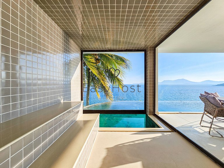 Aluguel de casa de luxo em Angra dos Reis piscina vista mar