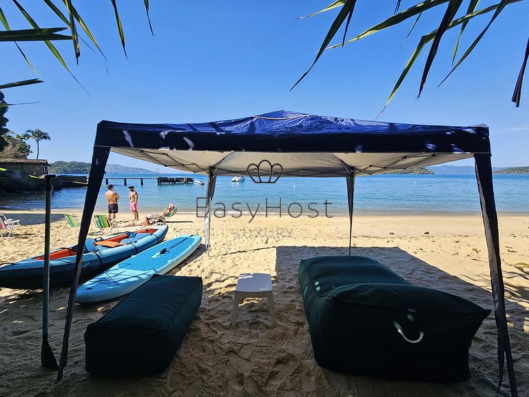 Aluguel de casa pé na areia em Angra dos Reis em praia com á